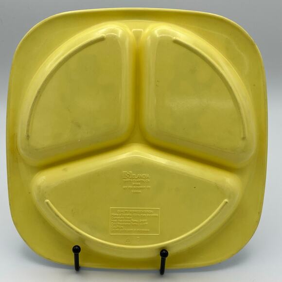 VTG 90s Barney Purple Dinosaur Loves to Paint 9" Divided Kids Plate Melamine - Picture 6 of 8